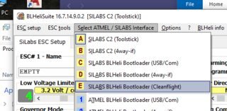 Choose interface in BLHeliSuite